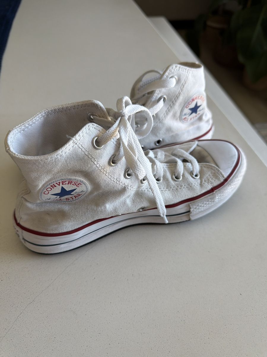 Converse All Star White Youth Shoes Size 3.5