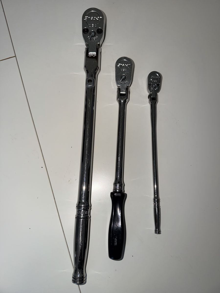 Snap-on Flex-Head Ratchet Set (3-Piece Set - 1/2", 3/8", 1/4" Drive)