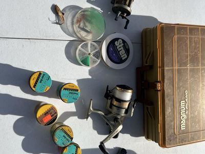 Fishing Tackle Shakespeare Reel, PowerBait, and Fishing Gear