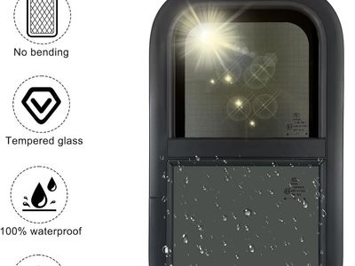 NIB 2x RV Window, 15"W x 22"H Tinted Sliding RV Window w/Screen/Trim Ring, for 15/16" or 1-3/8"