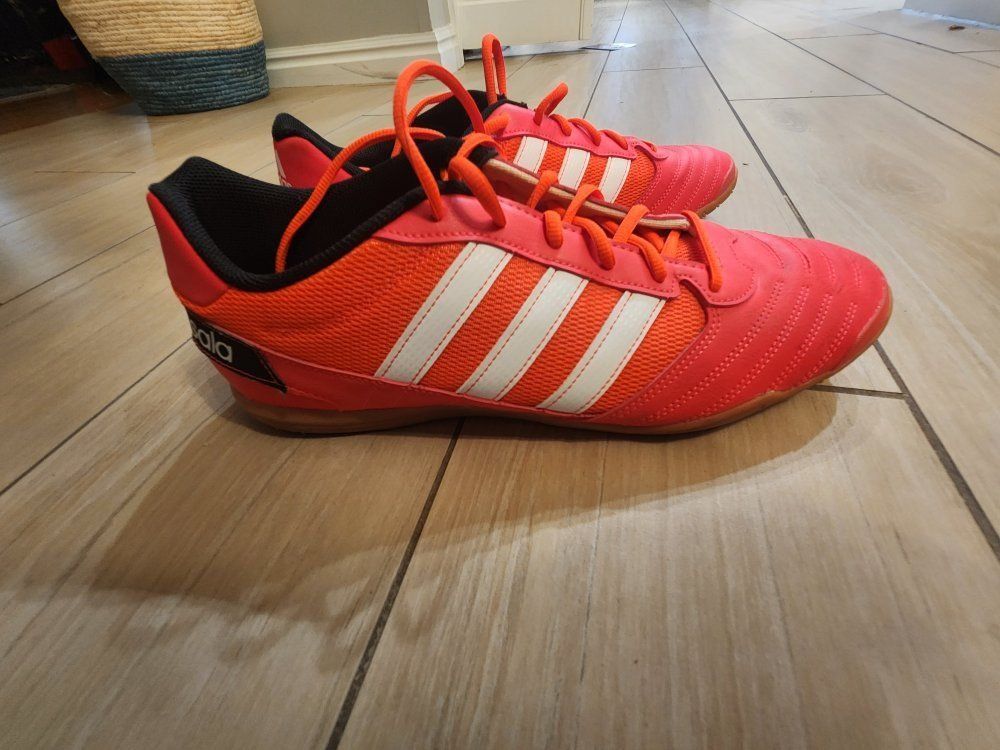 Adidas Sala Men's Soccer Shoes Neon Orange/White Size 13.5