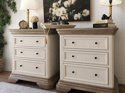 Large Fluted 3 Drawer Nightstands - The Hampton