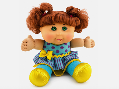 2011 Cabbage Patch Kids 11" Plush Doll Jakks Pacific Green Eyes Red Hair Toy
