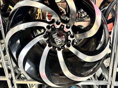 RDR TORNADO WHEELS BRAND NEW SET OF 4. 20x12 Lug pattern 8x180 offset -44mm black milled