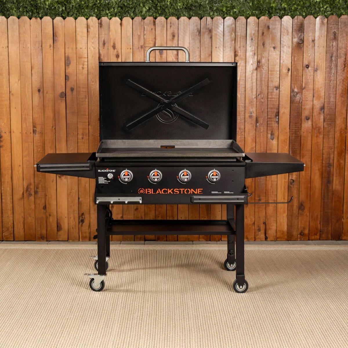 Blackstone 36in. Griddle with Hinged Hood, Front Shelf and Soft Cover 1713585 #91857