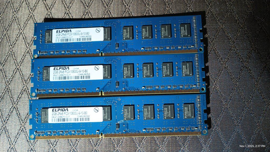 MEMORY CHIPS 6 GIG RAM