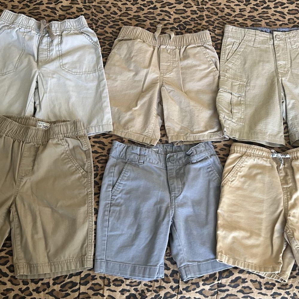 School Uniform Shorts Size 6 Levi’s, Old Navy, Nautica & Maximus Rex  Boys Tan/Gray Relaxed Cargo & Chino - Lot of 6, Cotto