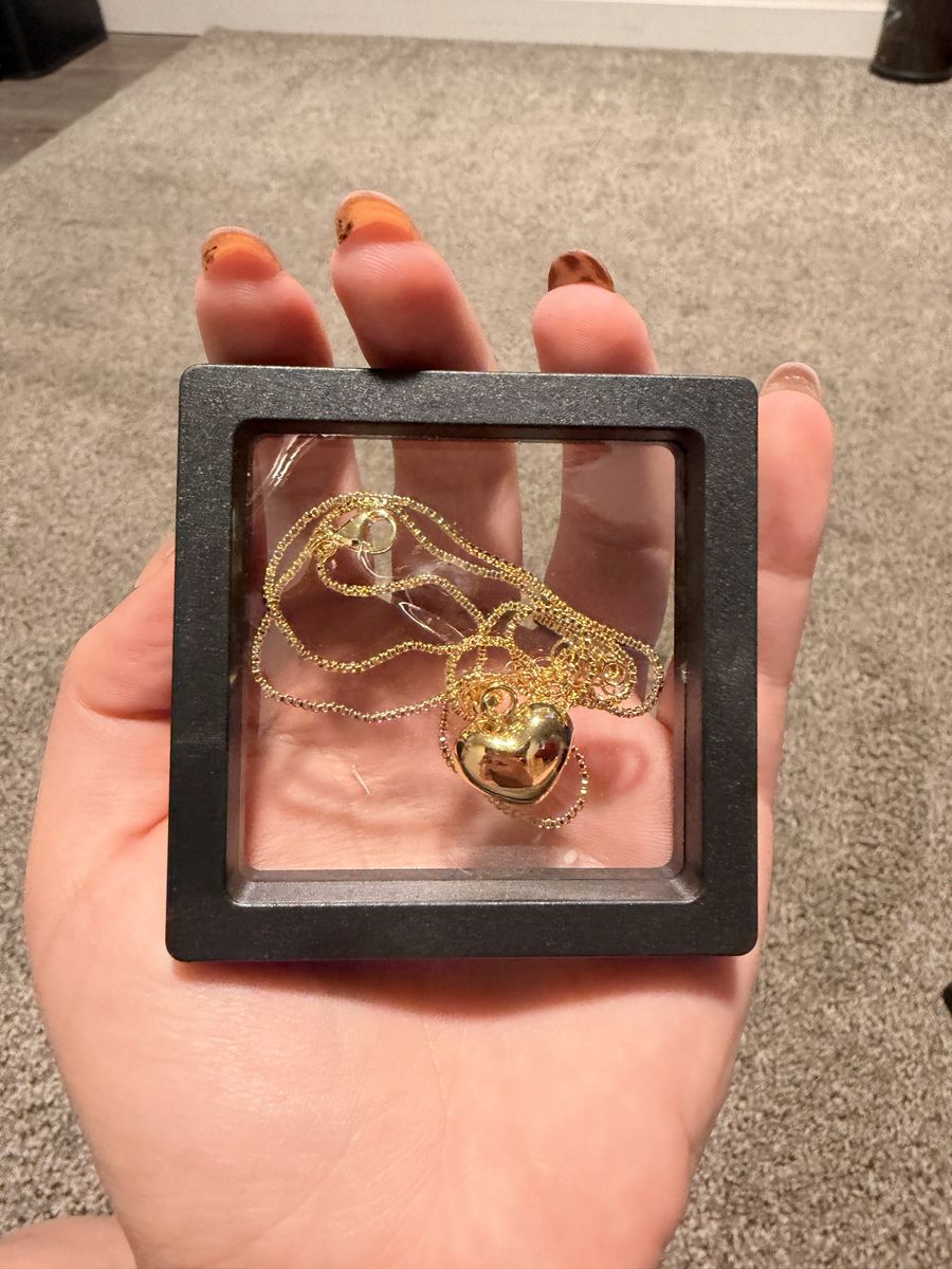 Heart Pendant Gold Tone Necklace