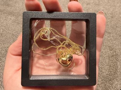 Heart Pendant Gold Tone Necklace