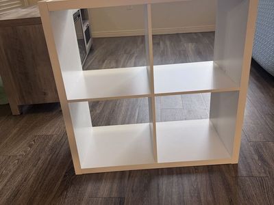 White 4-Cube Storage Organizer Shelf Unit