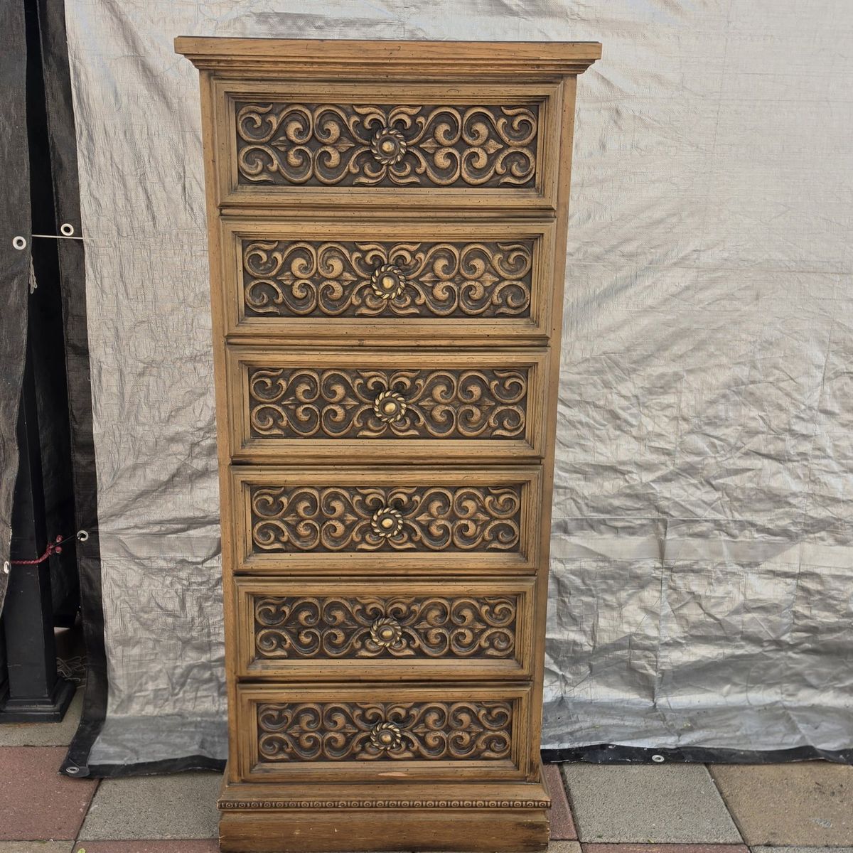 Vintage Tall 6 Drawer Dresser