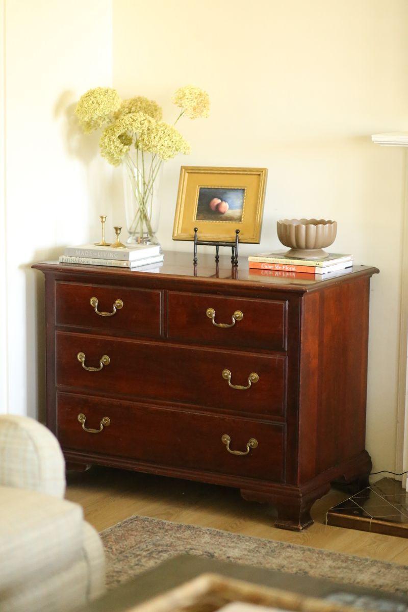 Vintage Solid Wood 4-Drawer Dresser Chest with Brass Hardware (Pennsylvania House)