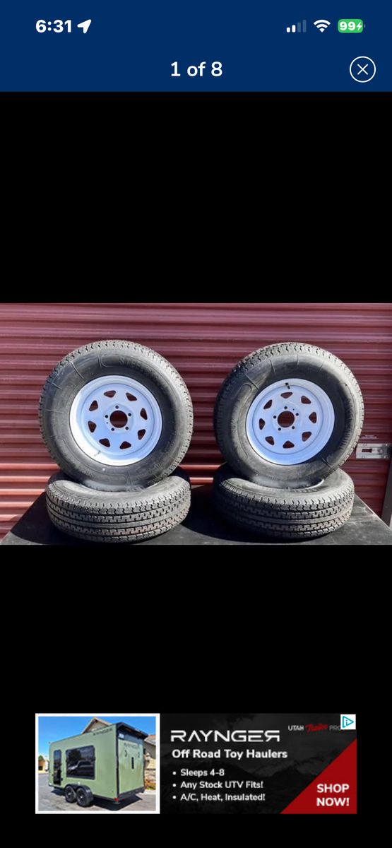New Set Of 4 ST 225/75 R 15 Trailer Tires E Load