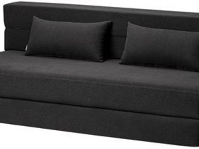 Folding Sofa Bed with Pillows - Queen/Dark Grey - NEW