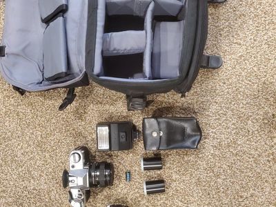 Canon AE-1 35mm SLR Camera with Extra Lenses & Accessories