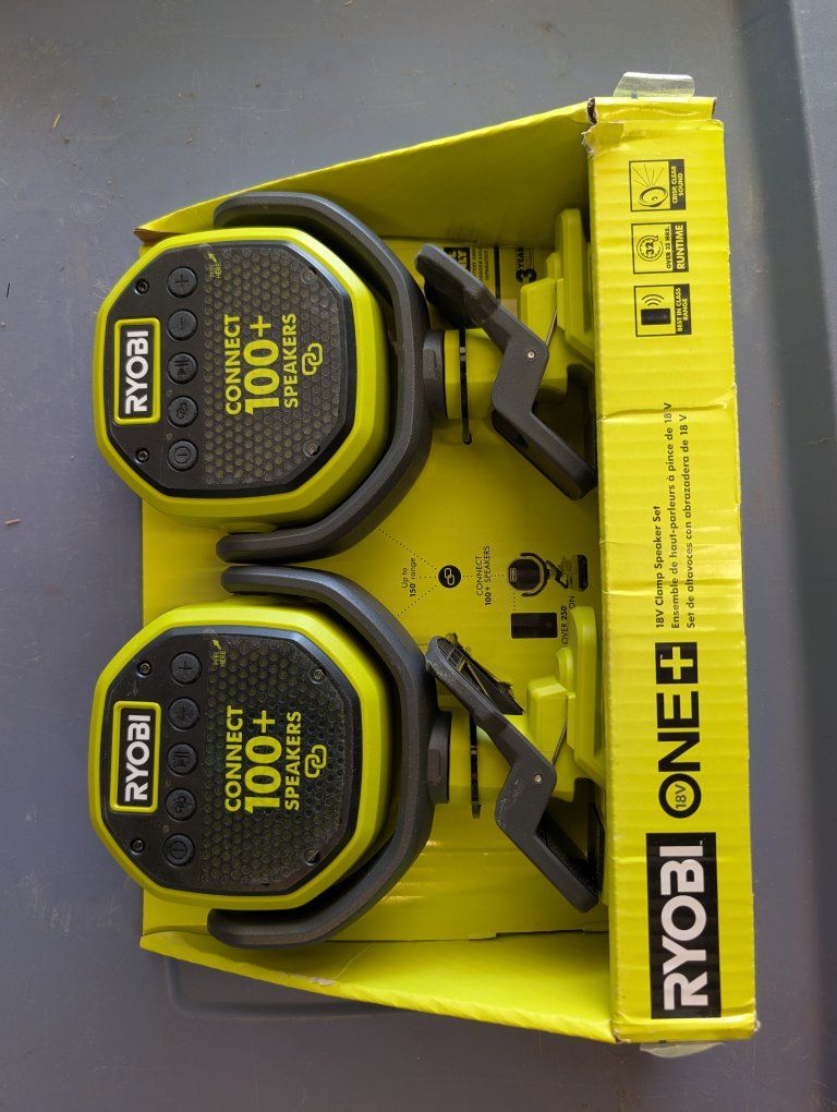 New Two Pack Ryobi Bluetooth Speakers