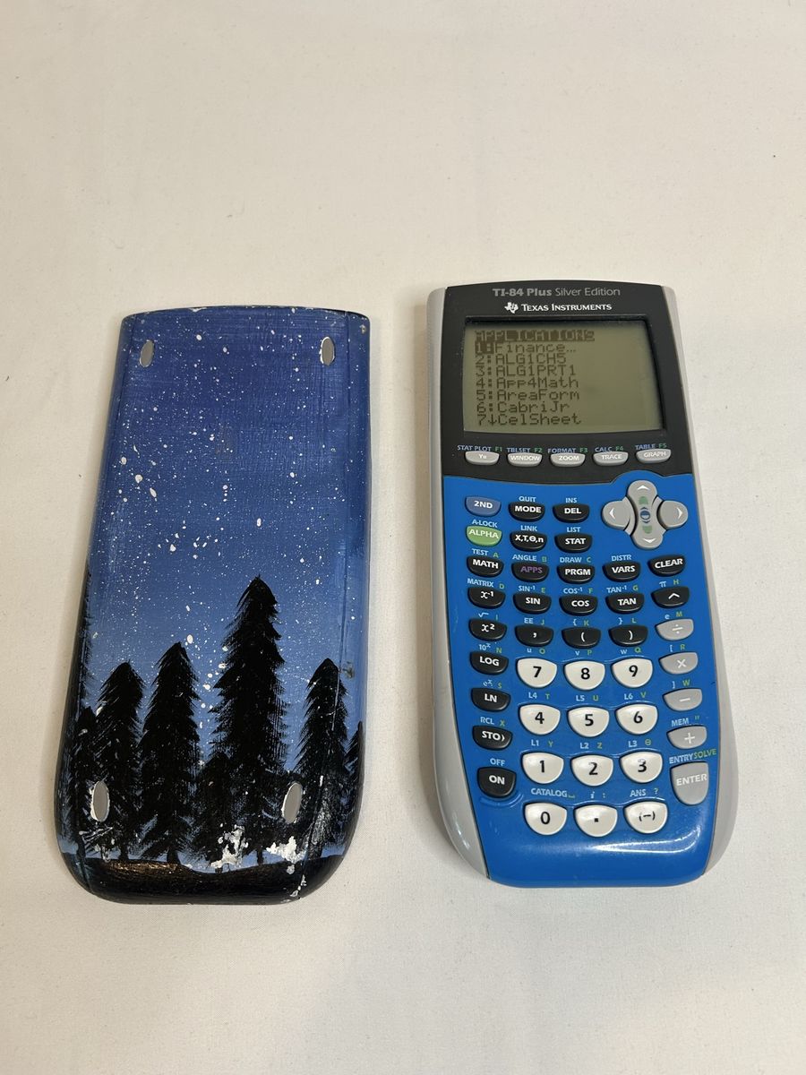 TI-84 Plus C Silver Edition Texas Instruments Calculator Blue With Cover WORKS