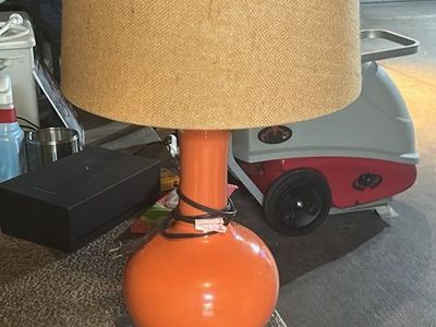 MCM Vintage Groovy Orange Ceramic Table Lamp