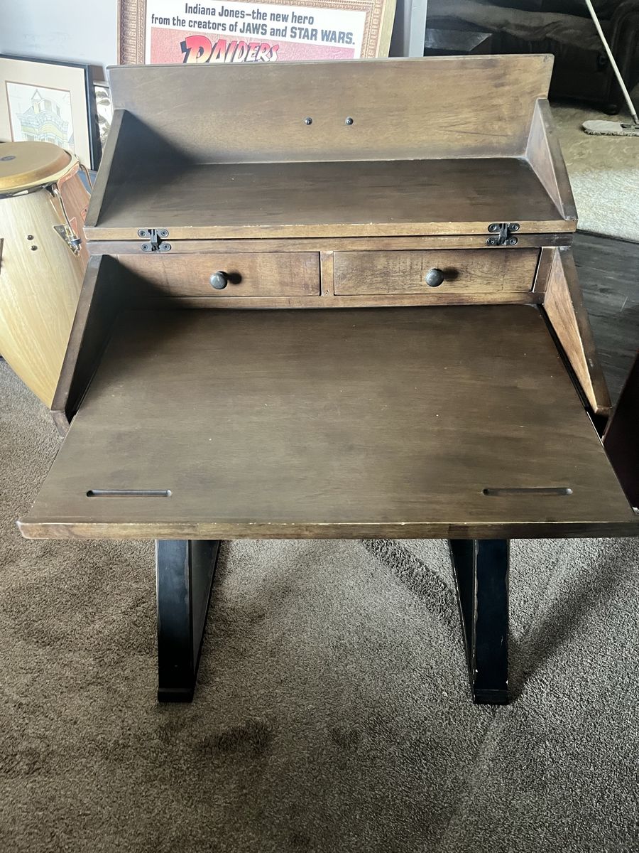 Wooden Secretary Desk with Storage Drawers