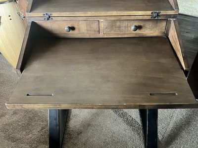 Wooden Secretary Desk with Storage Drawers