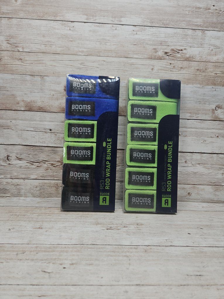 2- Booms Fishing RS3 Neoprene Fishing Rod Wrap Straps 6 Piece Set