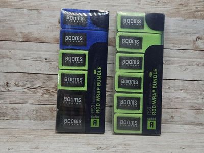 2- Booms Fishing RS3 Neoprene Fishing Rod Wrap Straps 6 Piece Set