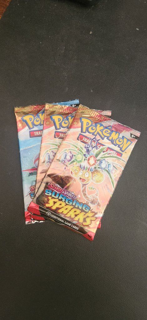 Pokemon TCG Scarlet & Violet Surging Sparks Booster Packs Lot of 3 Unopened