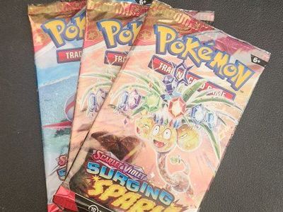 Pokemon TCG Scarlet & Violet Surging Sparks Booster Packs Lot of 3 Unopened