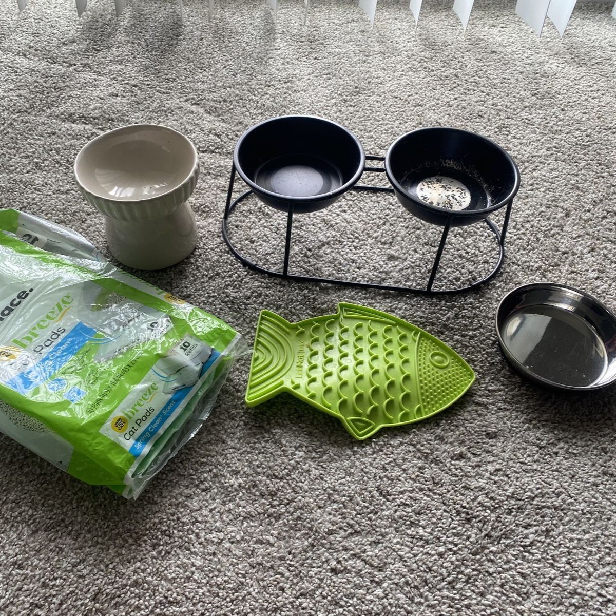 FREE Cat bowls and pee pads