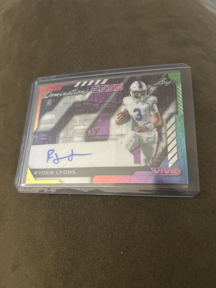 BYU COUGARS 2023 Leaf Vivid Ryder Lyons Domination Auto - Signed Autograph Football Rookie Card 6/7 Made *Rare* Gold Foil