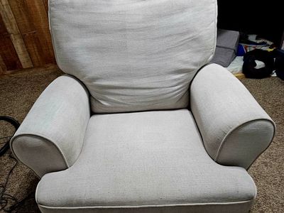 Light gray glider recliner