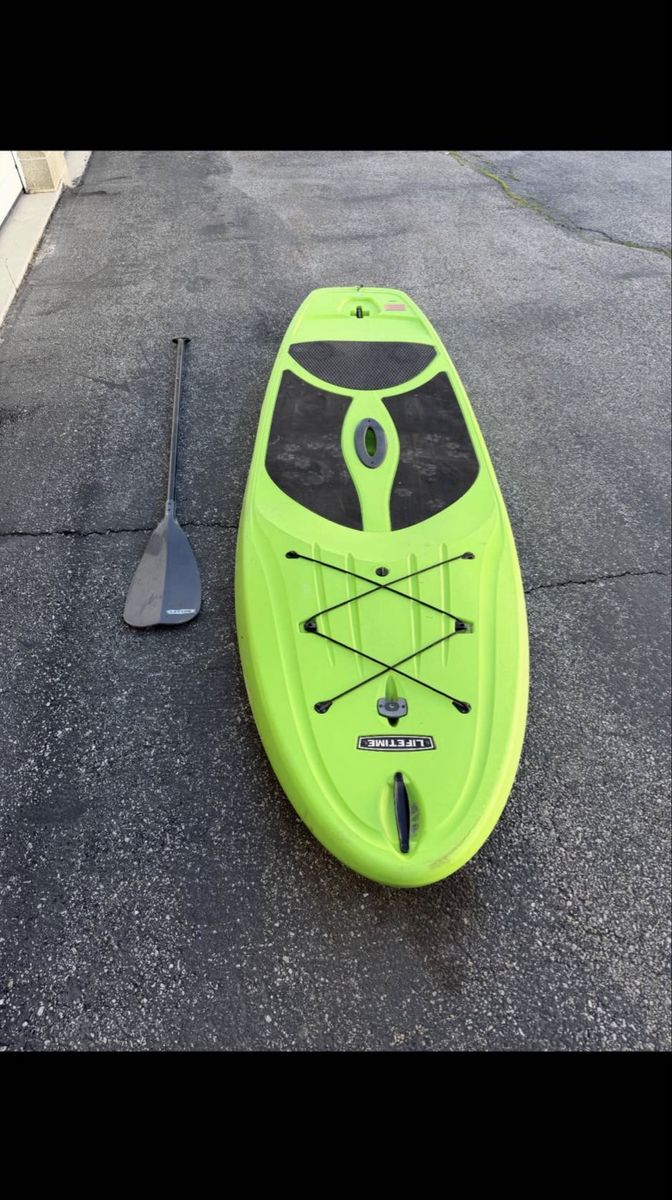 Lifetime Neon Green Paddle Board with Paddle - 230lb Max Capacity