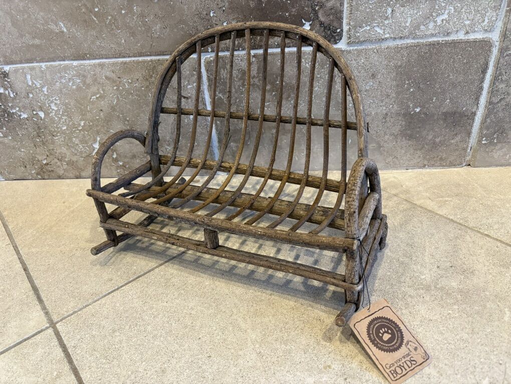 New Boyd's Bear Doll Size Twig Rocking Loveseat
