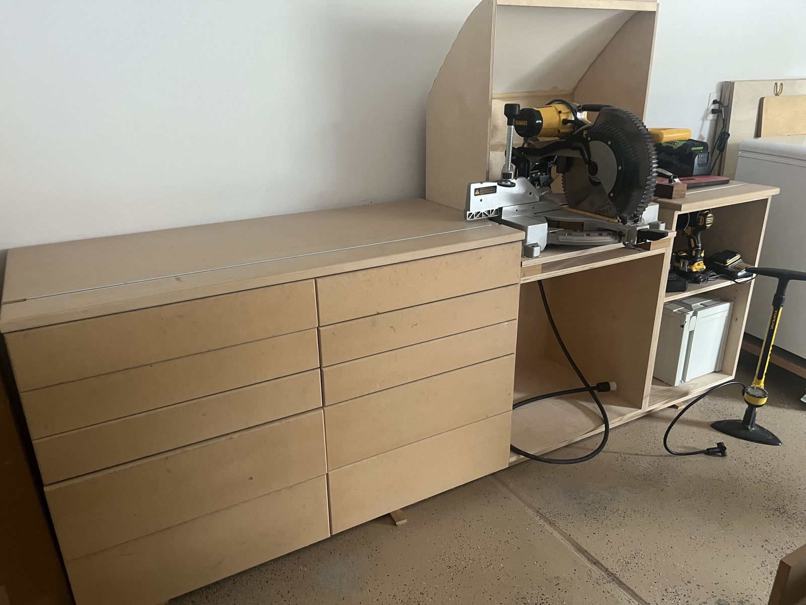 Custom Miter Saw Station with Drawers
