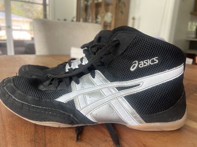 ASICS Men's Black/Silver Wrestling Shoes - Size 13
