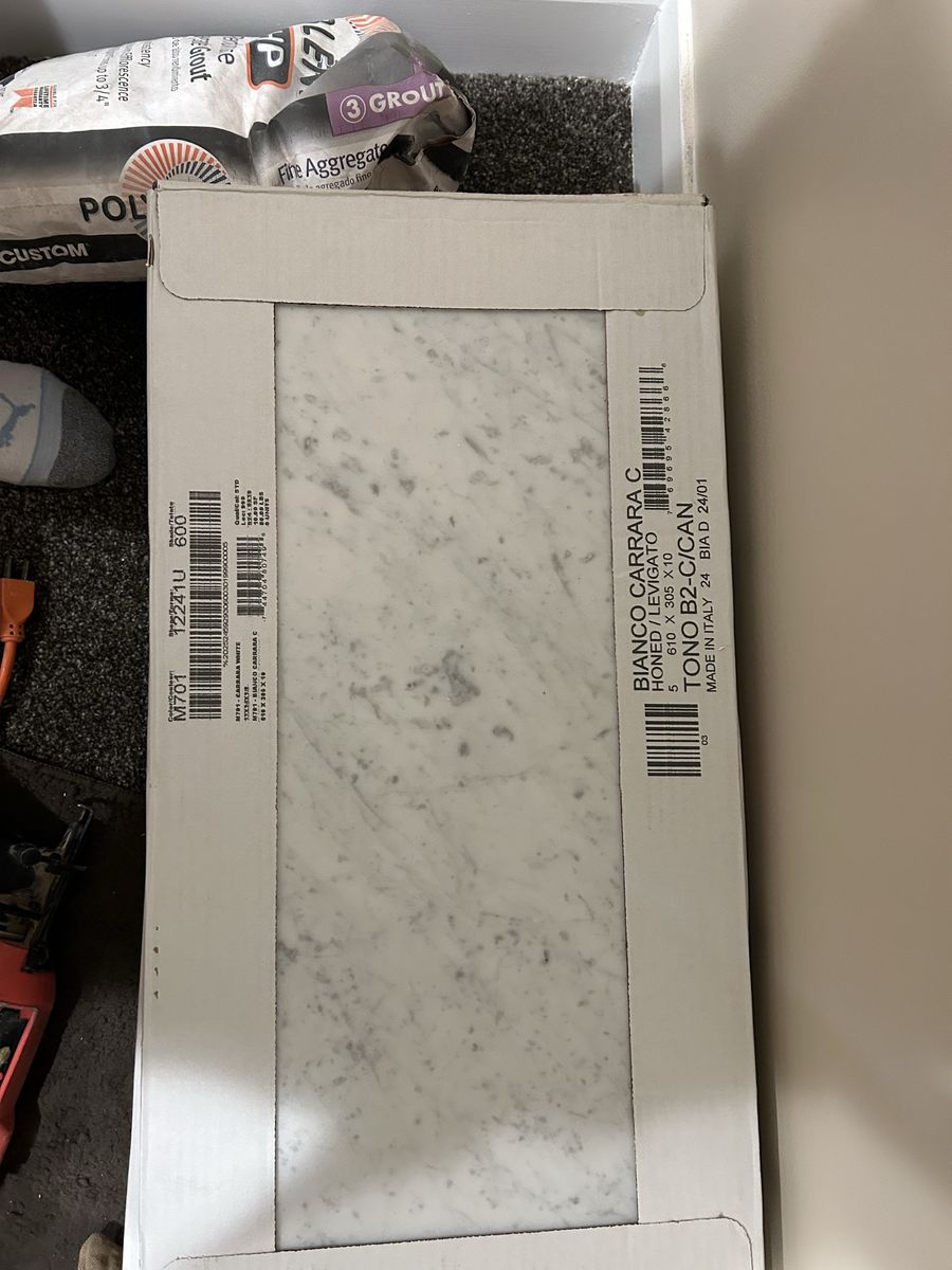 Bianco Carrara Honed Tile 12x24 Marble Tile