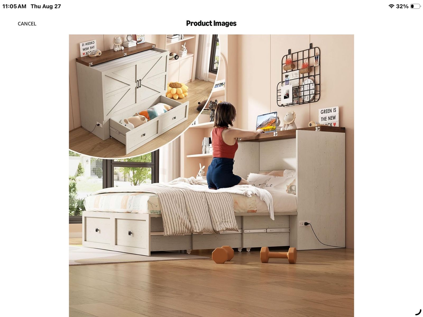 New Amerilife Murphy bed (full size) & Mattress.