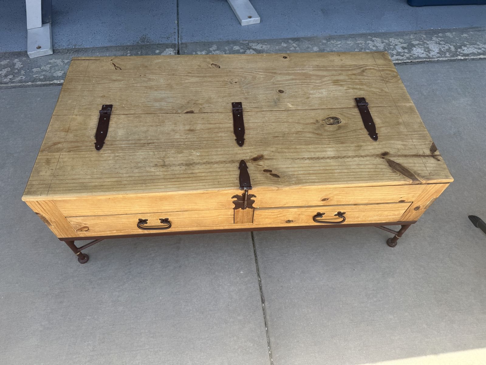 Rustic Wooden Coffee Table with Storage Drawers