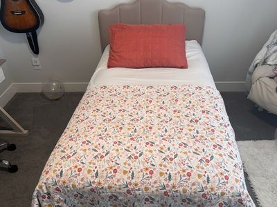 Twin bed frame and mattress