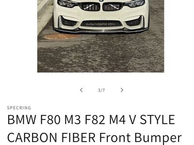 SPECRING BMW F80 M3 F82 M4 V Style Carbon Fiber Front Bumper Lip Kit New