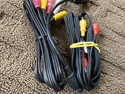 Video Game RCA AV Composite Cables (2-Pack) - Red, Yellow, White Connectors for Gaming Consoles
