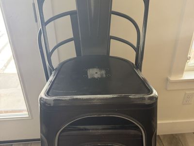 Black Metal Chairs (5 Of Them)