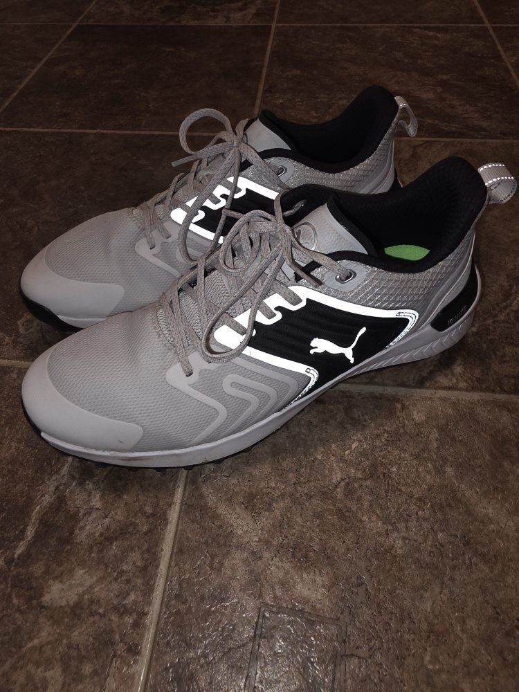 PUMA Golf Ignite Athletic Shoes Grey and Black Athletic Sneakers men's 8.5
