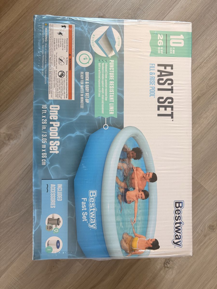 Bestway Fast Set 10' x 26" Round Inflatable Pool Set - Quick & Easy Setup
