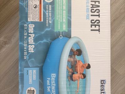 Bestway Fast Set 10' x 26" Round Inflatable Pool Set - Quick & Easy Setup