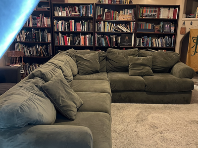 Large Comfy Couch - Earthy Green