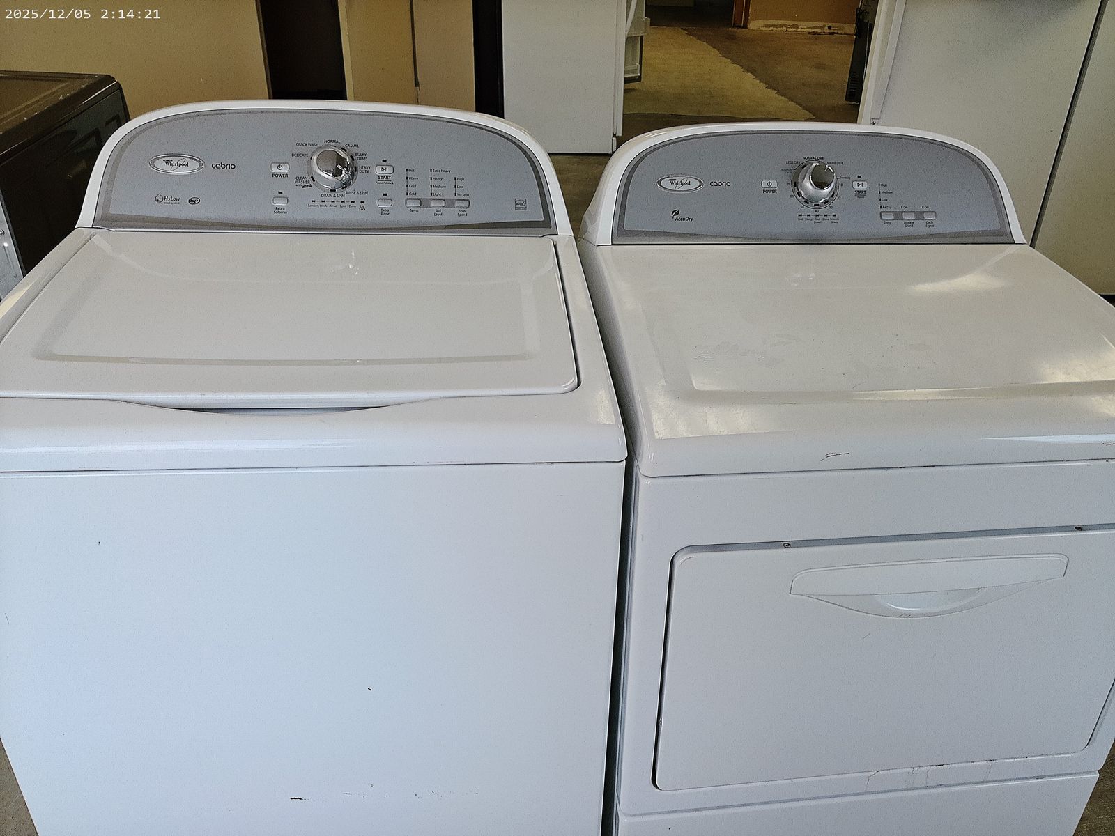 Whirlpool HE Top Load Washer and Dryer~90 Day Guarantee~Without Agitator