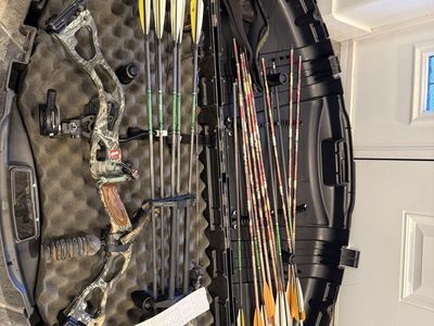 PSE Compound Bow Set with Hard Case & Arrows - Ready for Hunting & Archery