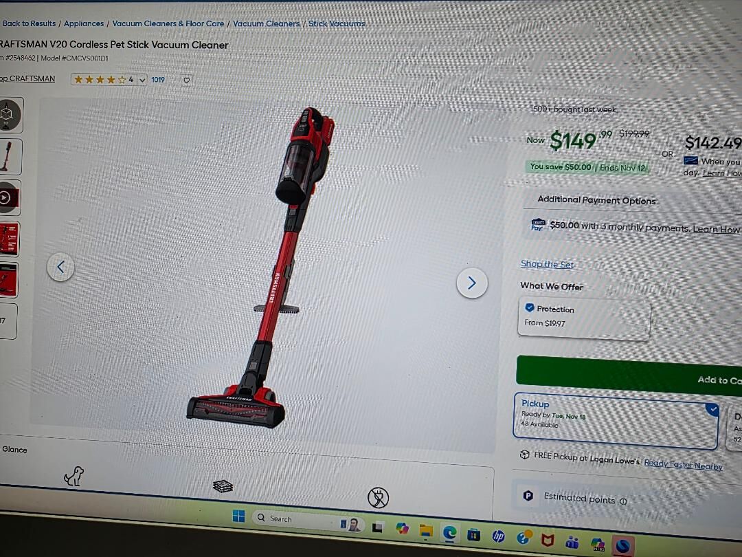 CRAFTMAN CORDLESS VACUUM