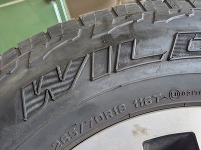 Wildpeak A/T 265/70R18 116T Tires with 2026 4 Runner TRD Wheels - Set of 4